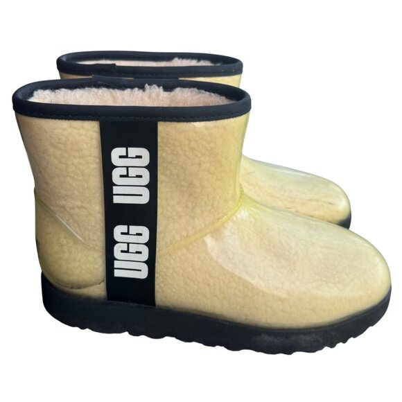 Ugg Shoes Womens Size 8 Natural Tan Classic Clear Mini Boots Waterproof Outdoors - Picture 1 of 11
